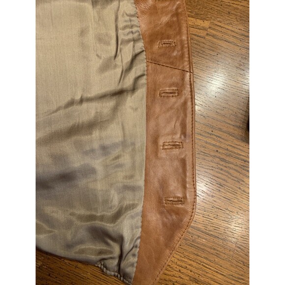 Texas Boot Clothing Vintage Leather Vest Mens Size 40 Tan Cowboy Western Ranch - Picture 12 of 14